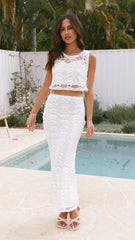 Shelley Top and Skirt Set - White