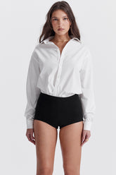 Tahni-Black High Waisted Shorts