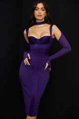 Talika-Grape Corset Midi Dress