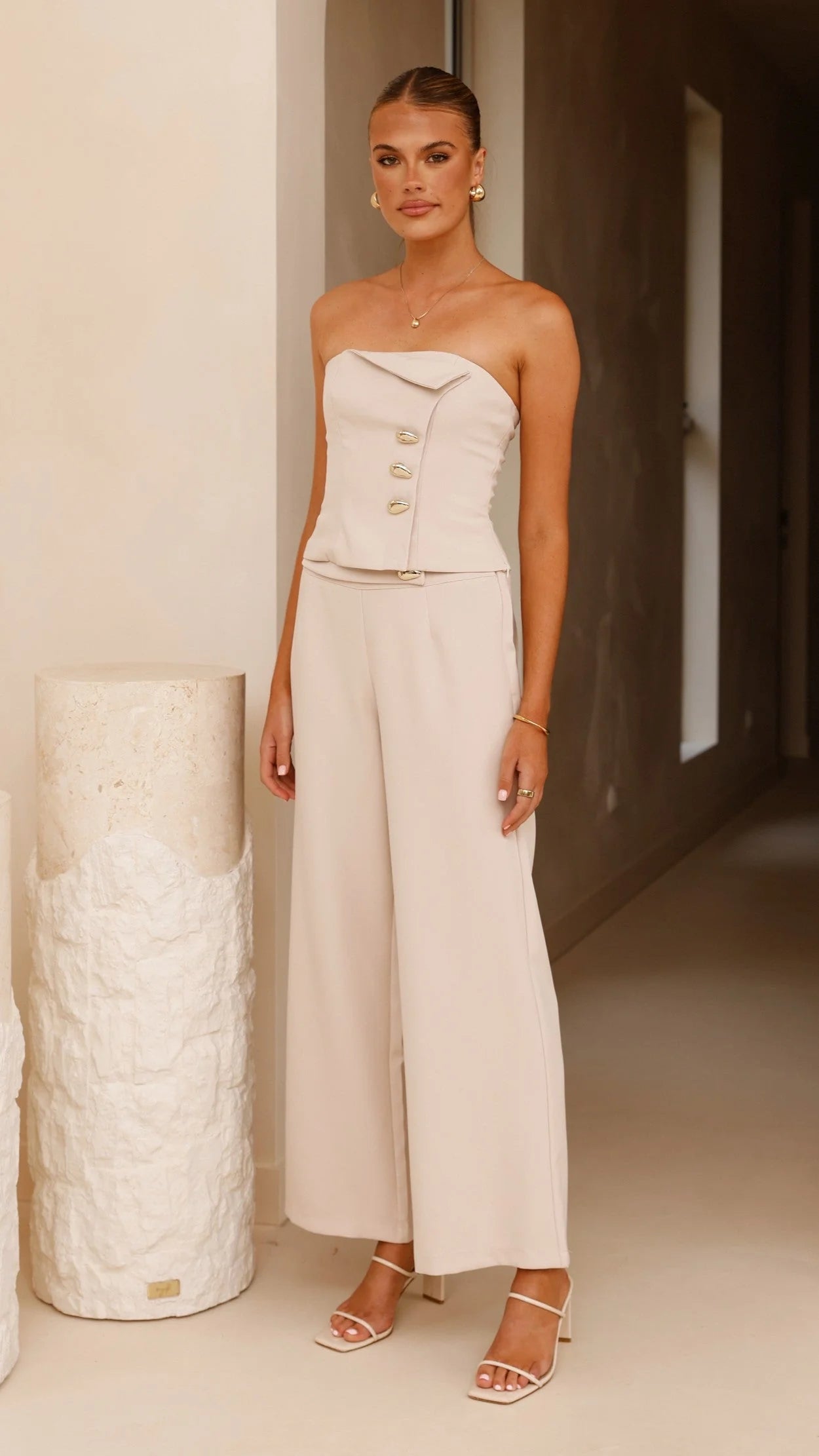Payton Strapless Top - Beige