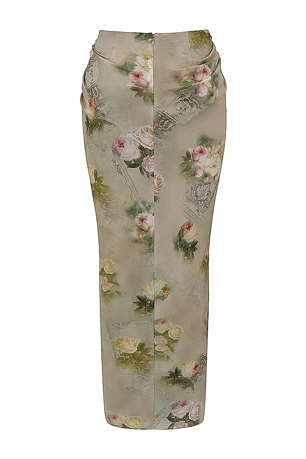 Vesper-Vintage Floral Maxi Skirt