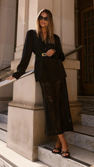Louisa Lace Maxi Skirt - Black