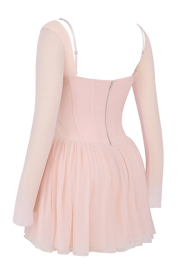 Vivi-Soft Peach Corset Mini Dress