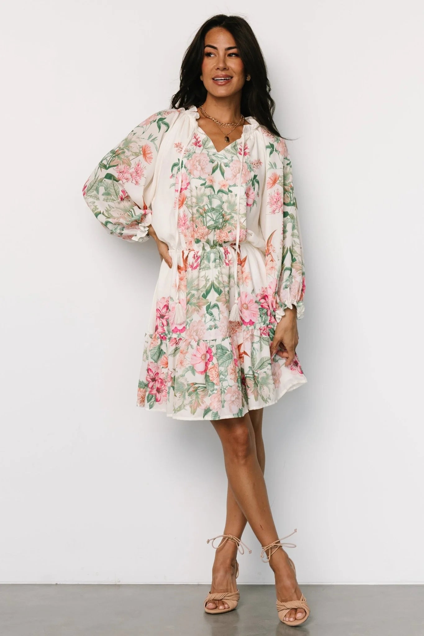 Jenny Short Dress | Off White Floral