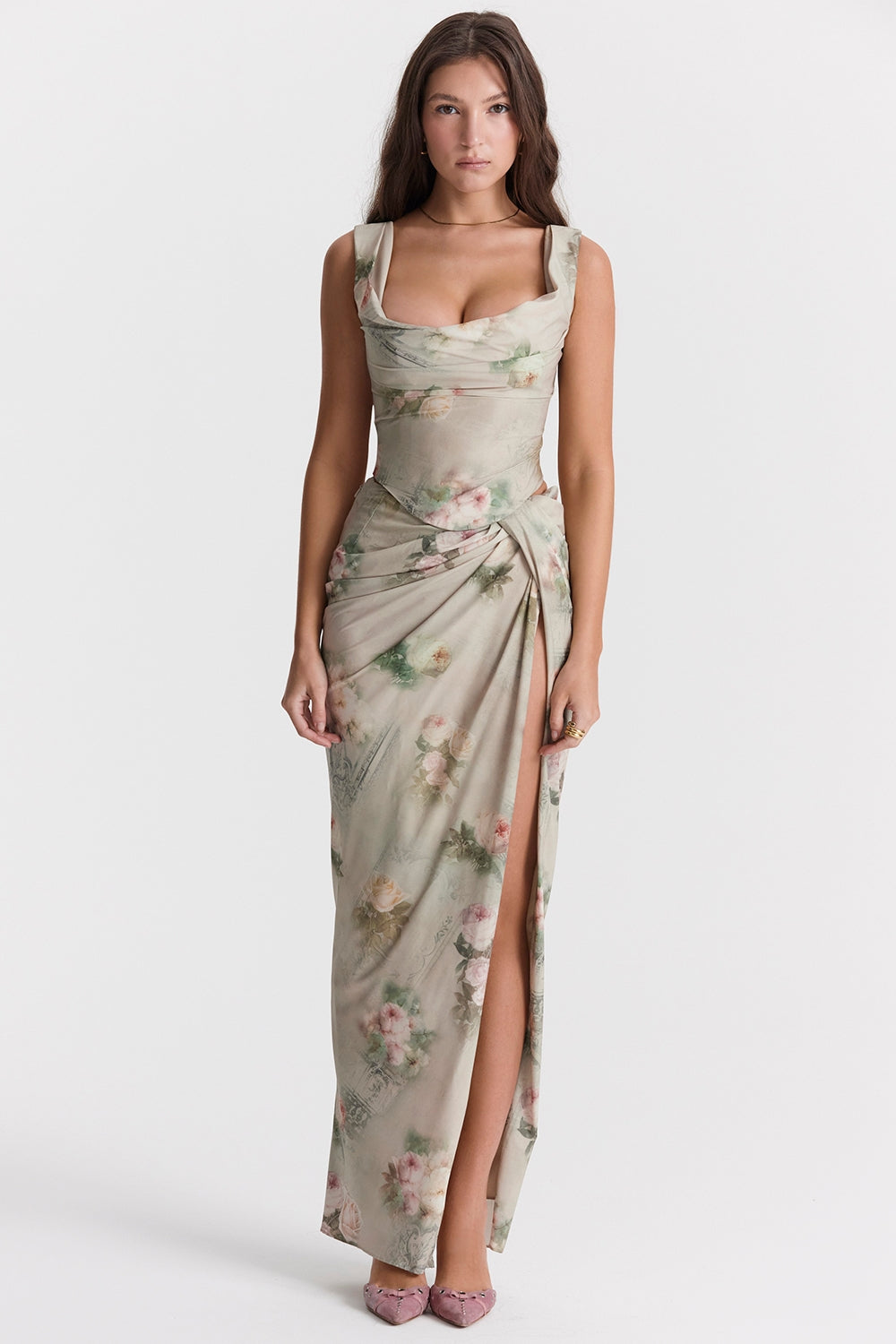 Vesper-Vintage Floral Maxi Skirt
