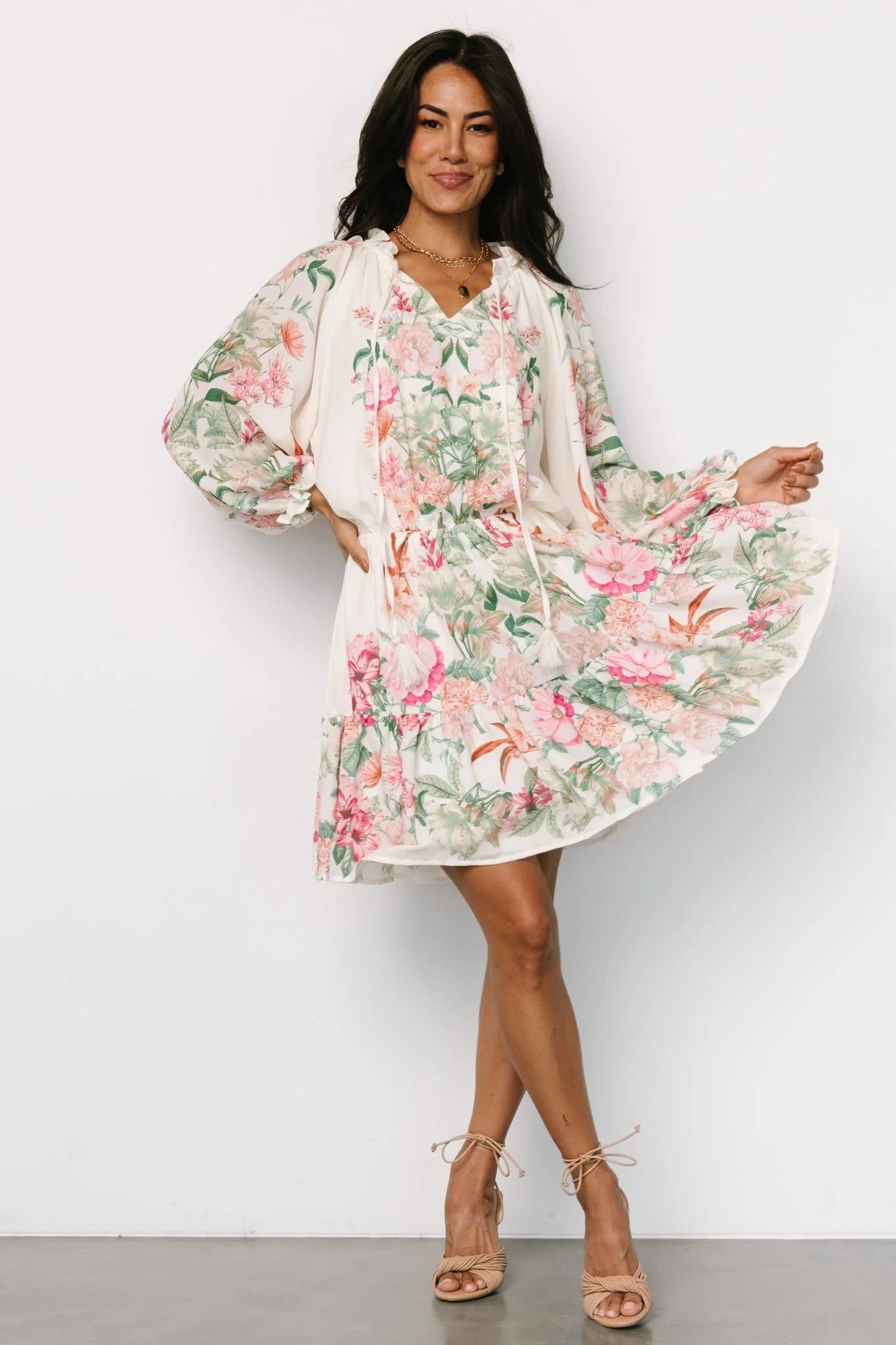Jenny Short Dress | Off White Floral
