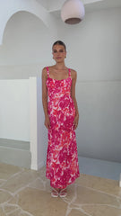 Margo Midi Dress - Pink/Red Floral