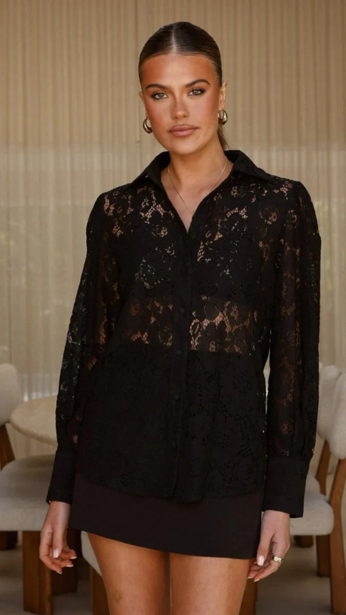 Vivian Lace Top - Black