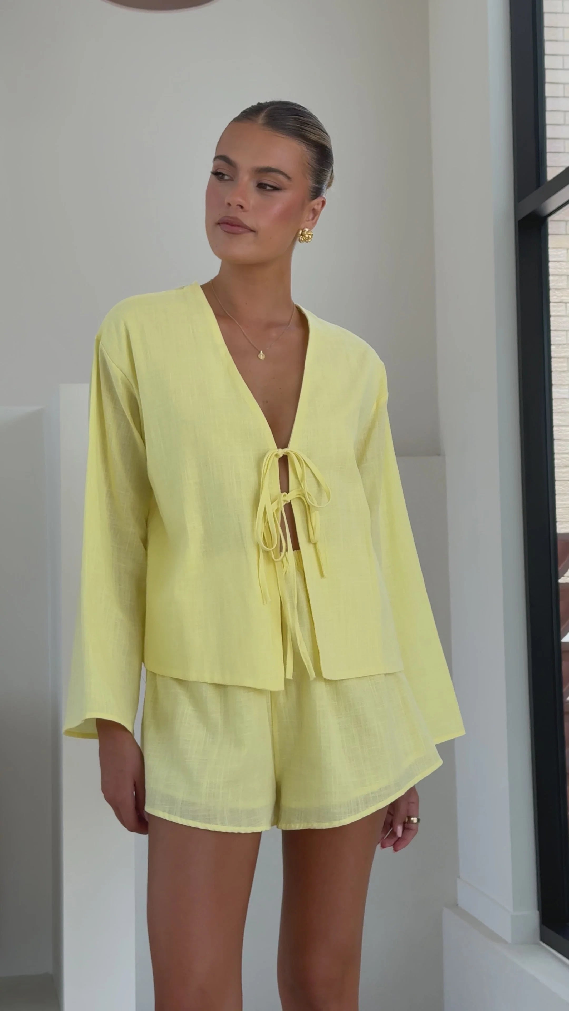 Iveena Top and Shorts Set - Yellow