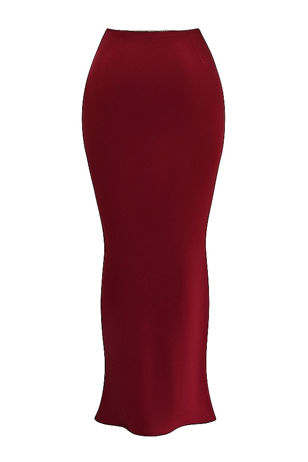 Sydel-Ruby Satin Bias Cut Maxi Skirt