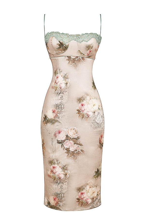 Venus-Vintage Floral Midi Dress