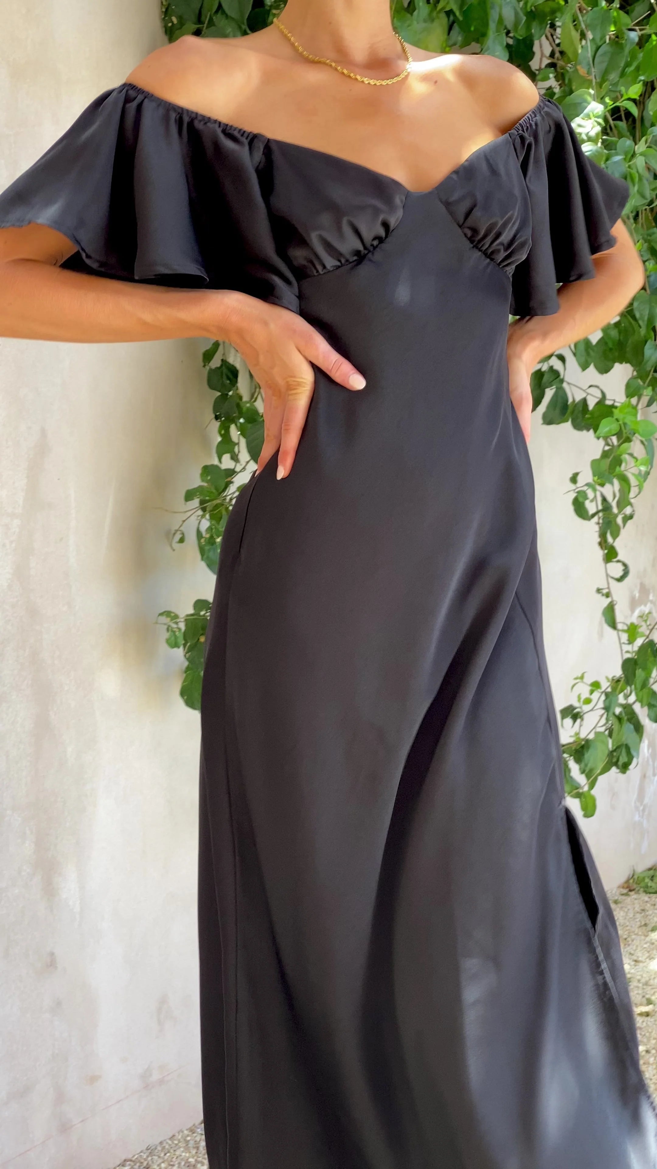 Louisa Midi Dress - Black