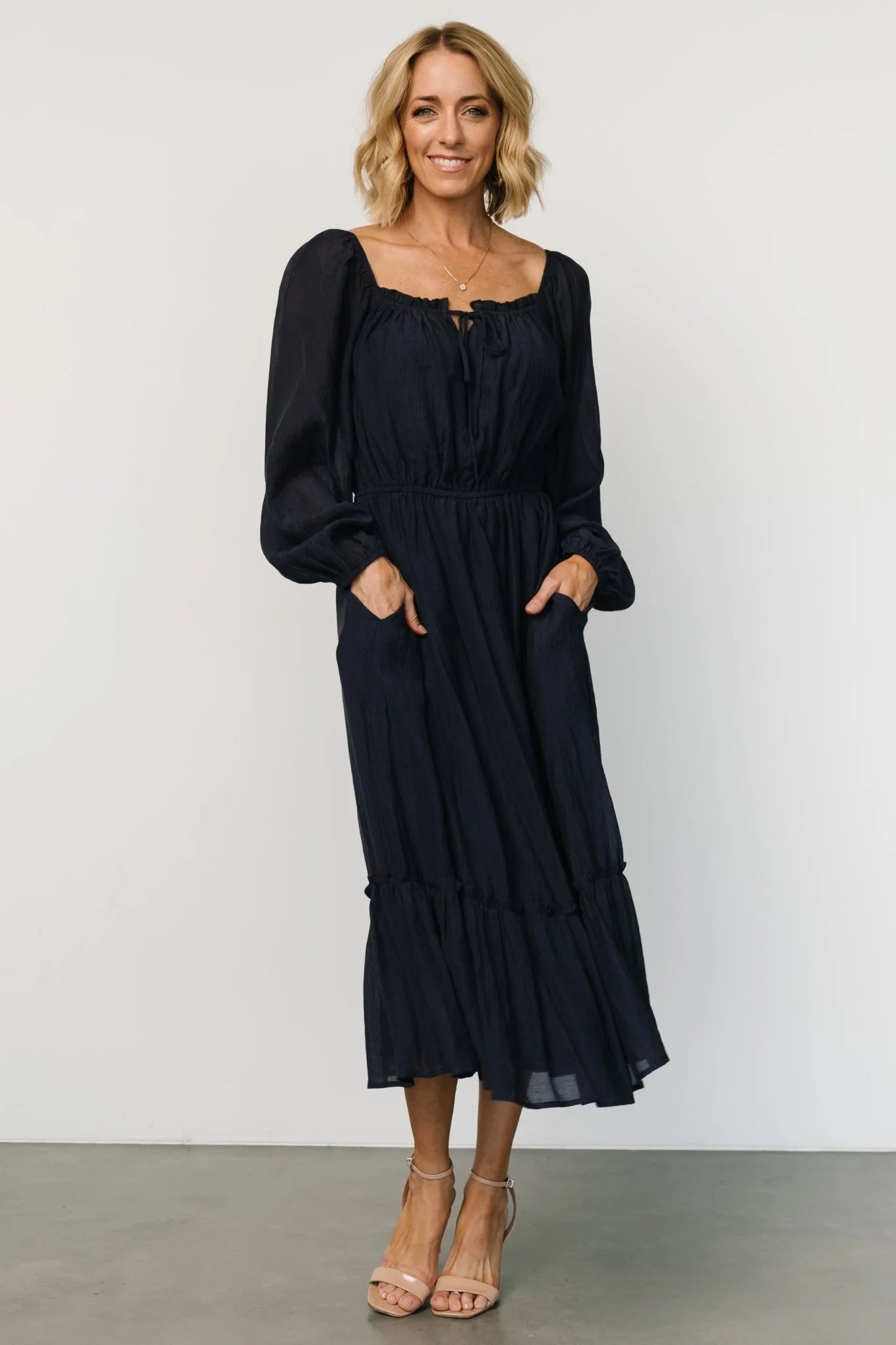 Joelle Midi Dress | Navy