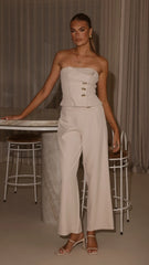 Payton Strapless Top - Beige