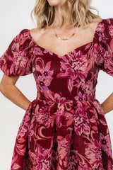 Samara Midi Dress | Rust + Pink