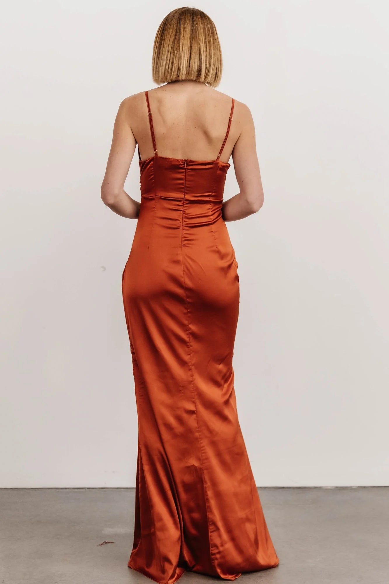 Monet Satin Gown | Rust