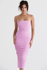 Tana-Pink Strapless Corset Midi Dress