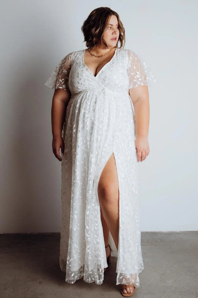 Marseille Embossed Maxi Dress | White